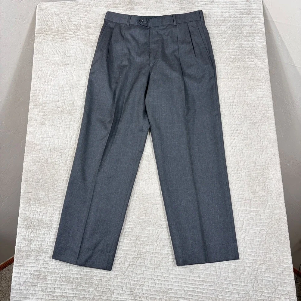 Brooks Brothers 1818 Madison Suit Mens Charcoal Gray Wool Pleated 2 Piece Set